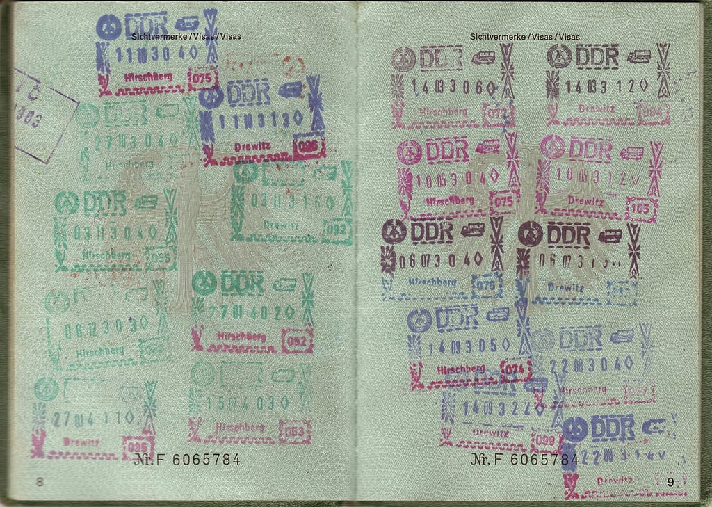 Visas on a passport